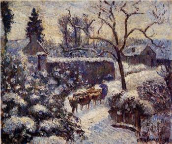 Camille Pissarro : The Effect of Snow at Montfoucault